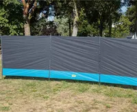 Parawan Sylt z 3 elementami, 500x140 cm, szary/limonkowy, poliestrowy parawan na kemping, na plażę