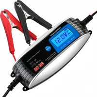 KFZ Batterieladegerät vollautomatisch, 6V/12V LCD-Bildschirm Temperaturkompensation Erhaltungsladung, Intelligentes Ladegerät für Auto Motorrad