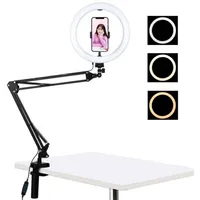 Stolní ramenní stojan Puluz s 26cm vlogovacím kroužkem LED PKT3090B