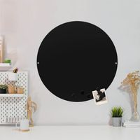 banjado Magnettafel schwarz Ø 47cm rund Magnetwand aus Metall Pinnwand für Küche, Büro, Kinderzimmer [MTRS Blanco]