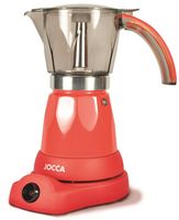 Jocca elektrische Espresso Kaffeemaschine in rot für bis zu 6 Tassen mit 360° drehbarem Kopf Espressokocher Kaffeemaschine Espresso Kaffee Frühstück Cafe Espressi trinken genießen Küche italienisch Italien