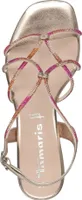 Tamaris Damen Sandalette Strass Karree Metallic Optik 1-28236-42, Größe:40 EU, Farbe:Rosa