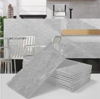 16 Stück Fliese Aufkleber Fliesensticker,Vintage Boden Wandabziehbild Aufkleber selbstklebende Fliese 3D Kunst DIY Küche Bad Backsplash-4x8 Zoll(grau）