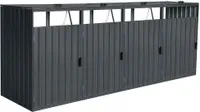 HOME DELUXE - Mülltonnenbox CUBO - Platz für 4 x 240 Liter Mülltonnen, Farbe: Anthrazit, Witterungsbeständig inklusive Schloss und Schlüssel I Mülltonnenbox Gartenbox