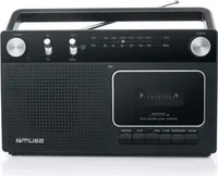 Muse m152r black/radio fm/am/kazetový magnetofon/aux input