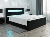 Boxspringbett Schlafzimmerbett PAROZO 180x200cm Stoff Schwarz inkl. Bettkasten