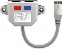 Adapter CAT 5e T (podwajacz portów), 1x wtyczka RJ45 - 2x gniazdo RJ45 (1x Ethernet / 1x ISDN)