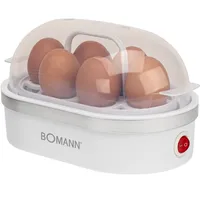 Bomann® Eierkocher 6 Eier | mit akkustischem Signal | inkl. Messbecher und Eipicker | Egg Cooker | Heizschale antihaftbeschichtet | EK 5022 CB weiß