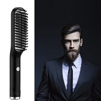 Sintech DLB600 Bartglättbürste und Haarglättbürste für Männer, mit negativen Lonen für Damen und Herren, Bartglättungskamm & Haarbürste & Styling-Bürsten mit 4 Temperatureinstellungen von 60-180°C,