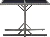 vidaXL Stół ogrodowy antracyt 110×53×72 cm szkło i polirattan