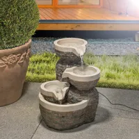 Solar Kaskadenbrunnen Bowl Fountain Geschenkidee für Gartenliebhaber 101311