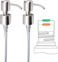 Ersatz-Seifenspender Pumpe-Inox 24 mm gebürstet Hohe Qualität, 2 Stück