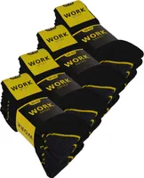 Arbeitssocken Herren 10 oder 20 Paar "WORK" Arbeits Socken verstärkt durch Vollfrottee 10200 - 20Paar Schwarz 47-50