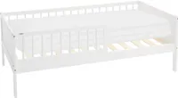 ML-Design detská posteľ s matracom, 80x160 cm, biela, posteľ s lamelovým roštom a ochranou proti vypadnutiu, jednolôžková posteľ z masívneho dreva pre deti, chlapcov a dievčatá