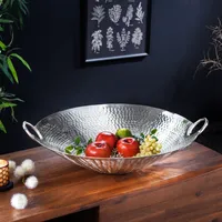 riess-ambiente Deko Schale ORIENT 55cm silber Metall Hammerschlag Design Dekoration