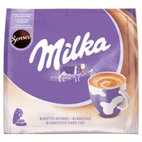 Senseo Milka Choco Pads, Schokoladengetränk, Kakaogetränk, Kaffeepads, 8 Pads für 8 Portionen, 112 g