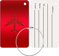 Reise Kofferanhänger Namensschild Gepäck Anhänger Schild Urlaub Flugzeug Trolley, Rot