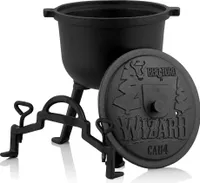 Magiczny kociołek BBQ-Toro "Wizard", 4-litrowy, żeliwny garnek do gotowania z trzema nóżkami, pokrywką i uchwytem