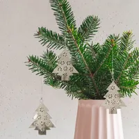 Dekoanhänger aus Metall Weihnachtsbaum Silber