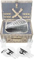 Picknickkorb geflochtene Weide shabby style 2 Personen Isofach - beige
