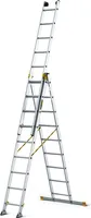 Drabest | Leiter, PRO - 3-teilige Leiter - Mehrzweckleiter 3x9 Stufen - Tragfähigkeit 150kg - Alu Leiter - Trittleitern - Multifunktionsleiter