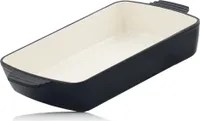 Mahlzeit Gusseisen Auflaufform eckig 3,8 Liter | Blue Berry | Induktionsgeeignet, inkl. 2 Griffe