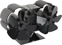 Komínový ventilátor, tichý provoz, 180-220 CFM, 1400 ot/min, hliníková slitina, 6 lopatek, kamnový ventilátor poháněný teplem