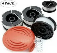 4x Spulen & Spulendeckel Für Black Decker Rasentrimmer Trimmer Fadenspule