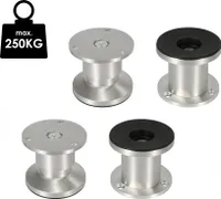 Fiqops 4X Möbelfüße Couch Stützfuß Schrankfuß Verstellbar Schrank Sofafuß Bettfüße-Aluminium-120mm