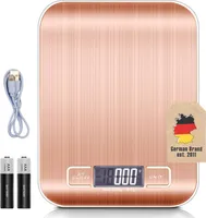 Intirilife Digitálna kuchynská váha ROSÉ GOLD - 5kg elektronická váha do kuchyne s funkciou tara - vodotesná mimoriadne presná kuchynská digitálna váha s LCD displejom ideálna na varenie