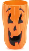 Kürbis-Becher Halloween-Trinkbecher orange-schwarz