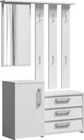 Garderobe Wandgarderobe Flurgarderobe Paneel Spiegel Schrank kommode weiss