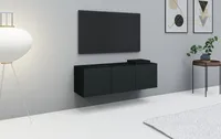 Kommode Lowboard hängend "Vaasa" 114cm, 3-türig, schwarz-matt