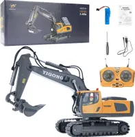 1044 RC Bagger 1:20 2.4GHz 9CH Baufahrzeug mit Licht & Musik, 40 Min Spielzeit - Ferngesteuertes Spielzeug für Kinder, Geschenkidee