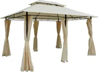 Outsunny Pavillon Gartenpavillon Partyzelt Gartenzelt Festzelt Doppeldach 3x4 m