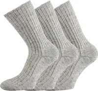 FussFreunde 3 Paar Wollsocken 100% Schafwolle, NATUR PUR, ohne Gummidruck, Größe 47-50