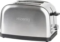 H.Koenig TOS7 Toaster / 2 Scheiben / 6 Bräunungsstufen / 850 W / Edelstahl / silber