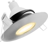 YOKU Einbauspot schwenkbar IP65 Alu gebürstet mit LED GU10 7W dimmbar warmweiß, Stückzahl:1er Set