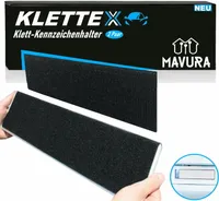 KLETTEX Uchwyt na tablicę rejestracyjną na rzep Bezramkowy uchwyt na samochodową tablicę rejestracyjną