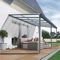 osoltus "osoltus Alu Terrassenüberdachung Terrassendach Veranda grau 435x300 cm"