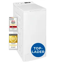 Exquisit Waschmaschine 7,5kg, Toplader, Waschmaschine schmal, Energieklasse A, 1200 U/Min, Startzeitvorwahl, Kurzprogramm, LTO51207-030A weiss