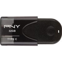 PNY Elite 32GB, 32 GB, USB Typ-C, 3.2 Gen 1 (3.1 Gen 1), 115 MB/s, Dia, Schwarz