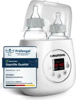 Grundig Flaschenwärmer - Doppelter Flaschenwärmer - 200W - Platz für 2 Babyflaschen - Erwärmen, Auftauen und Sterilisieren - inkl. Dampfhaube - Weiß