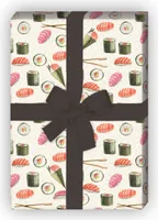 Leckeres Geschenkpapier mit Sushi in grün - G6382, 32 x 48cm