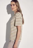 Street One Strickshirt 'Strick-Look Streifenshirt', A322898, safari beige, Gr. 40