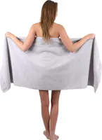 Betz Saunatuch 70 x 200 cm PREMIUM 100% Baumwolle Badetuch Liegetuch Strandtuch   Farbe: silber