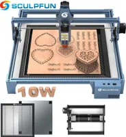 SCULPFUN S9 PRO Laser Graviermaschine mit Y-Achsen-Rotationswalze und Honeycomb Wabenarbeitstisch