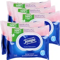 Tempo Feuchte Toilettentücher Sanft & Pur 42 Tücher (5er Pack)