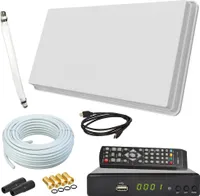 Selfsat H30D1+ Flachantenne Single + HD RECEIVER + 10m Kabel + Fensterhalterung + 1 Fensterdurchführung + 4 F-Stecker + 2 Wetterschutztüllen (Full HD 4K UHD Sat Anlage für 1 Teilnehmer)