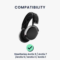 kwmobile 2x Ohr Polster kompatibel mit SteelSeries Arctis 9 / Arctis 7 /Arctis 5 / Arctis 3 / Arctis 1 - Ohrpolster Kopfhörer - Kunstleder Polster für Over Ear Headphones - Cooling Effekt